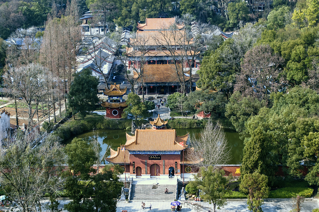 A file photo shows a view of Jiashan Temple in Changde, Hunan Province. /CFP