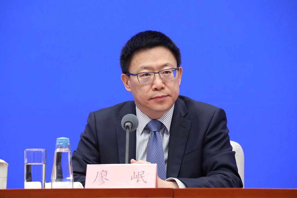 Chinese Vice Finance Minister Liao Min at the press conference, March 21, 2024. /CFP