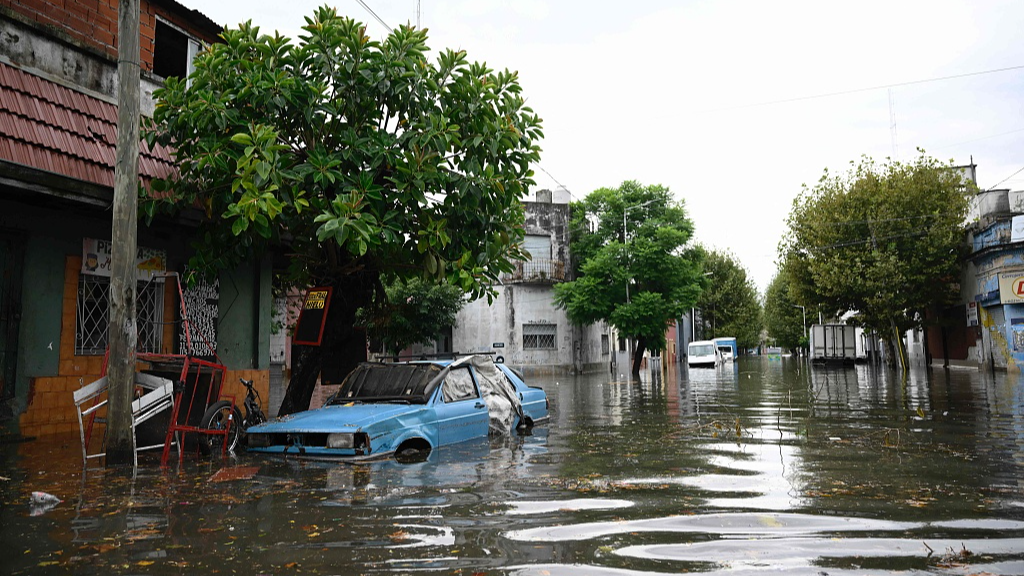 Flooded street in Avellaneda, Buenos Aires Province, Argentina, March 12, 2024. /CFP