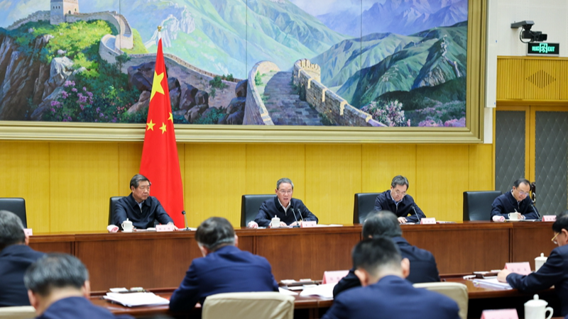 Chinese Premier Li Qiang speaks during a video conference on preventing and resolving local government debt risks in Beijing, China, March 22, 2024. /Xinhua