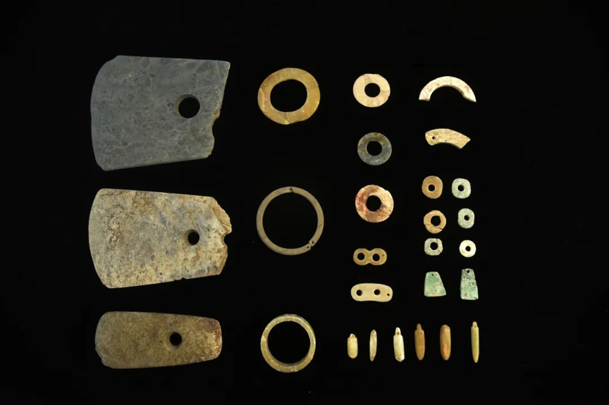 Jade artifacts of the Dawenkou culture unearthed at the Wangzhuang site in Yongcheng, central China's Henan Province. / Courtesy of National Cultural Heritage Administration