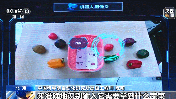 The Q1 robot picks up vegetables based on instructions. /CMG