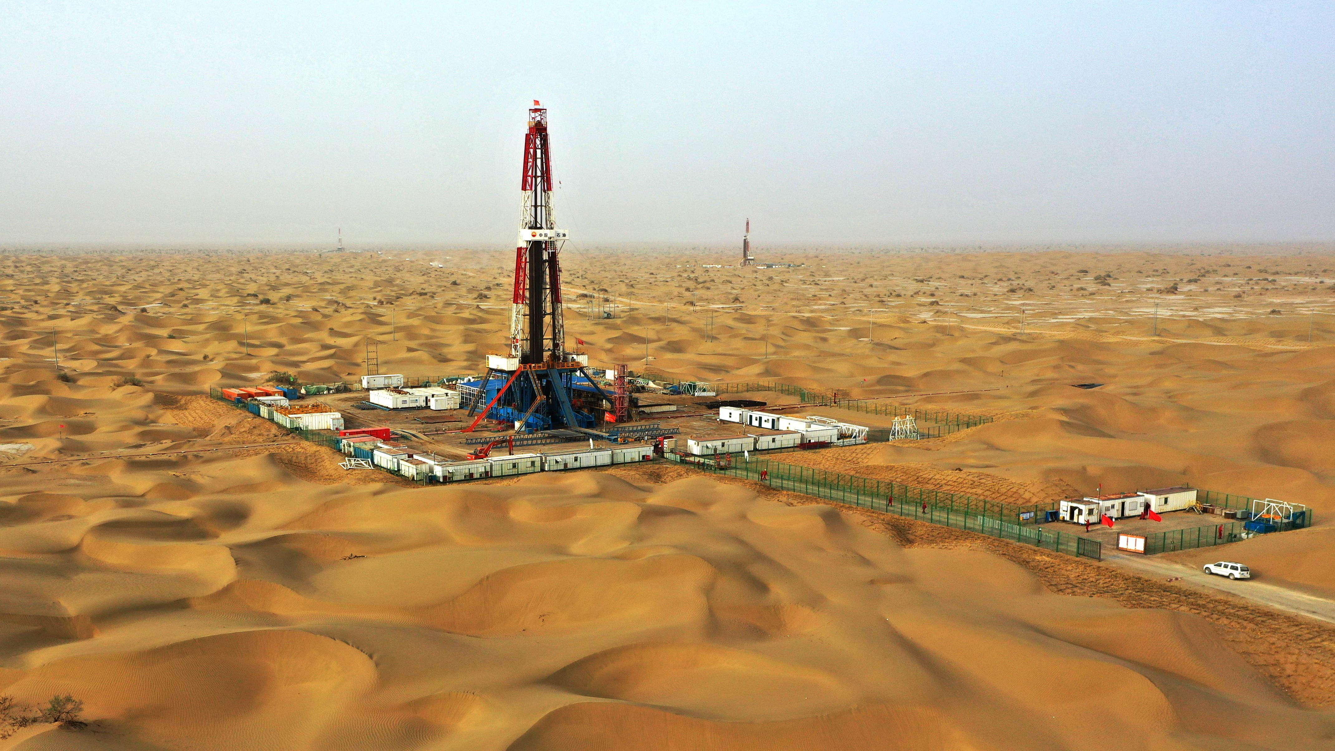 A view of the Tarim Oilfield in the Tarim Basin of northwest China's Xinjiang Uygur Autonomous Region. /China Media Group
