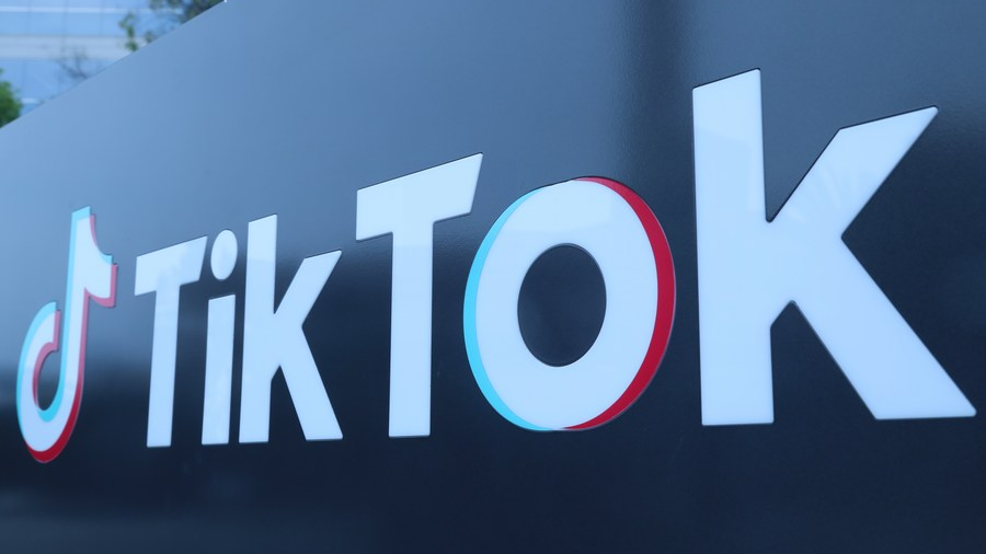 A logo of TikTok's Los Angeles Office in Culver City, Los Angeles County, USA. /Xinhua