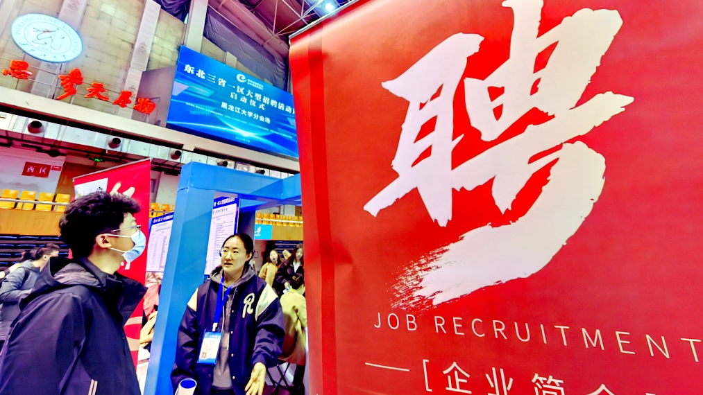 A recruitment event at Heilongjiang University in Harbin, March 26, 2024. /CFP
