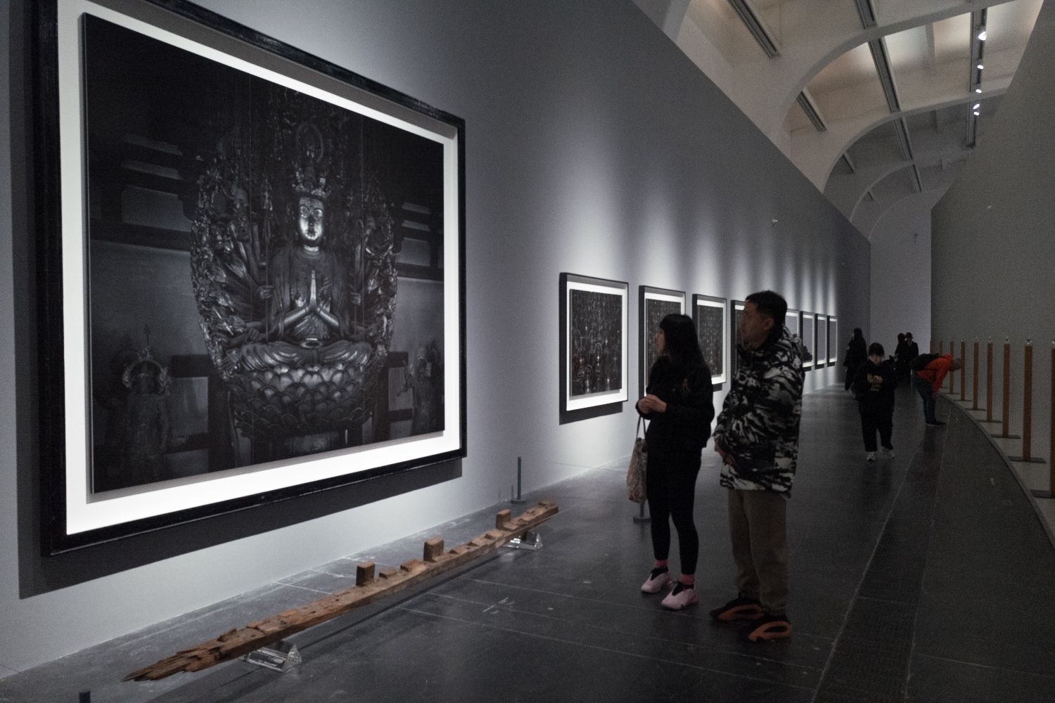 Visitors appreciate works of Japanese artist Hiroshi Sugimoto's 
