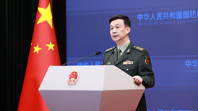 Wu Qian, spokesperson for the Chinese Ministry of National Defense, speaks at a press conference in Beijing, China, March 28, 2024. /Chinese Ministry of National Defense