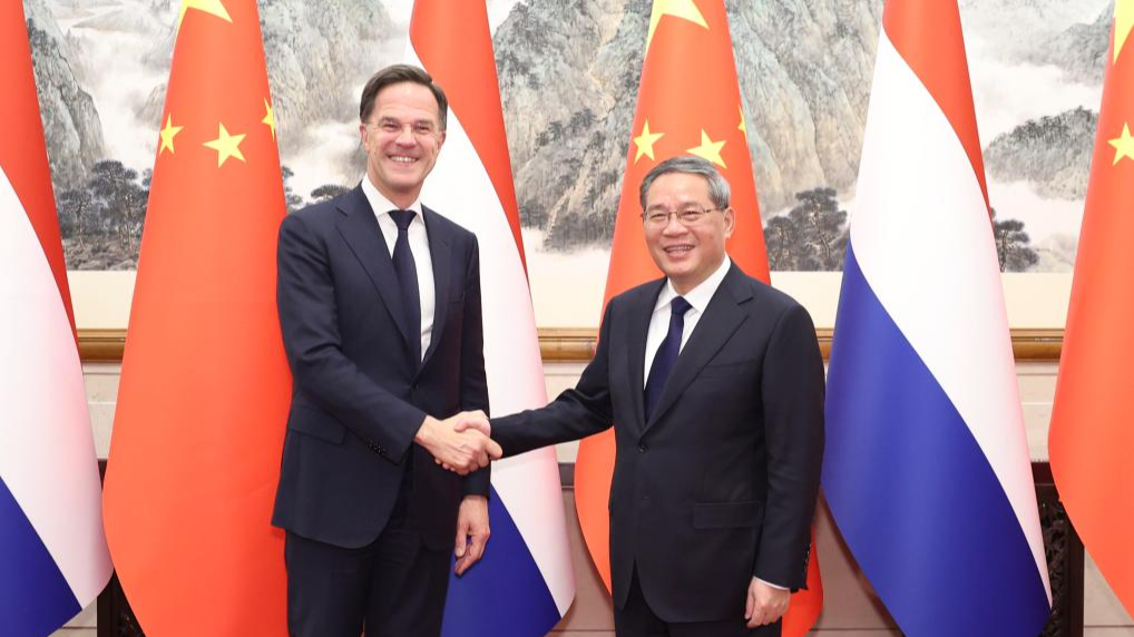 Chinese Premier Li Qiang (R) holds talks with Prime Minister of the Netherlands Mark Rutte at the Diaoyutai State Guesthouse, Beijing, capital of China, March 27, 2024. /Xinhua
