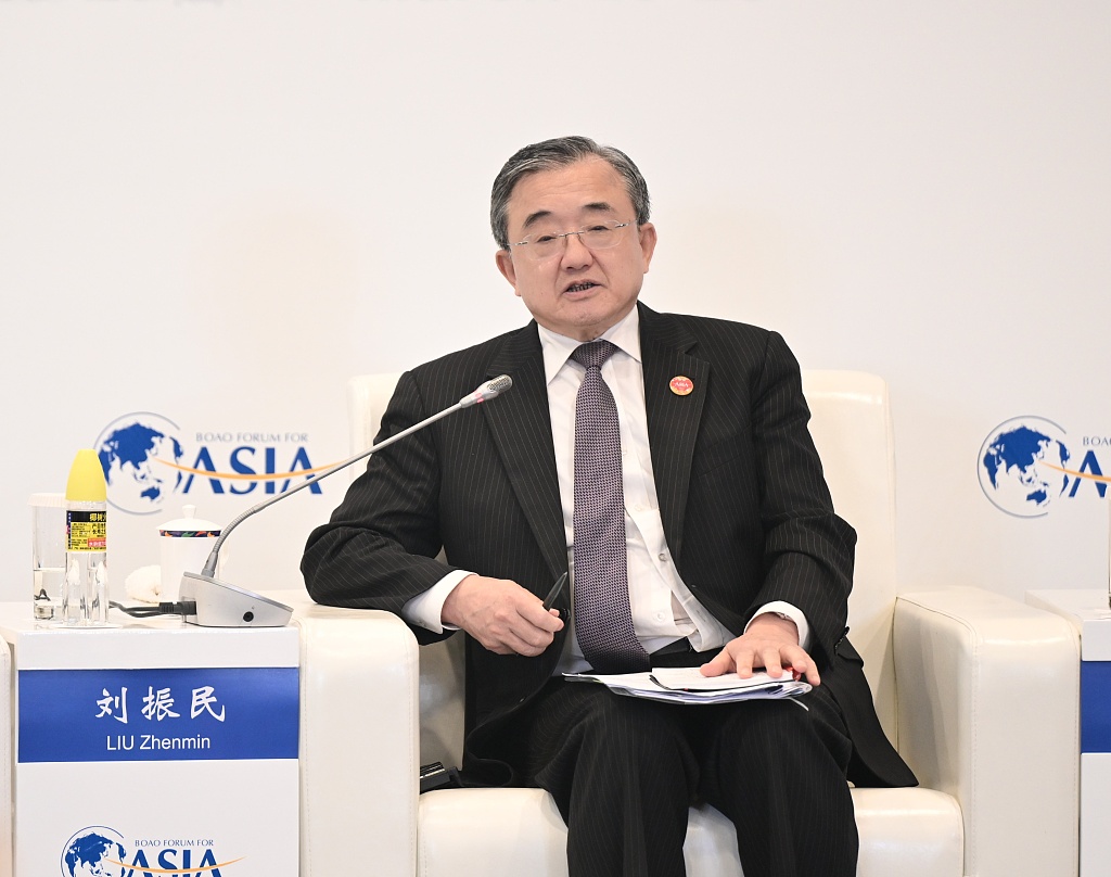 China's Special Envoy for Climate Change Liu Zhenmin speaks at a climate-focused panel discussion during the Boao Forum for Asia Annual Conference 2024 in Boao, south China's Hainan Province, March 27, 2024. /CFP