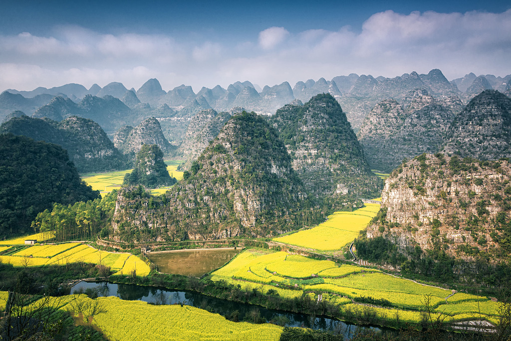 A file photo shows a view of the Xingyi National Geological Park in Guizhou Province. /CFP