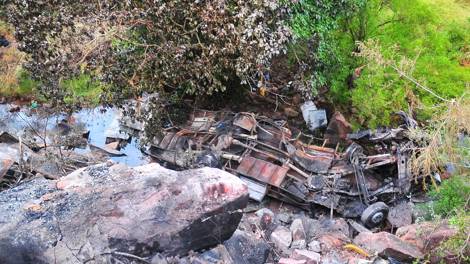 A view of the site of a bus crash near Mamatlakala, Limpopo Province, South Africa, March 29, 2024. /CFP