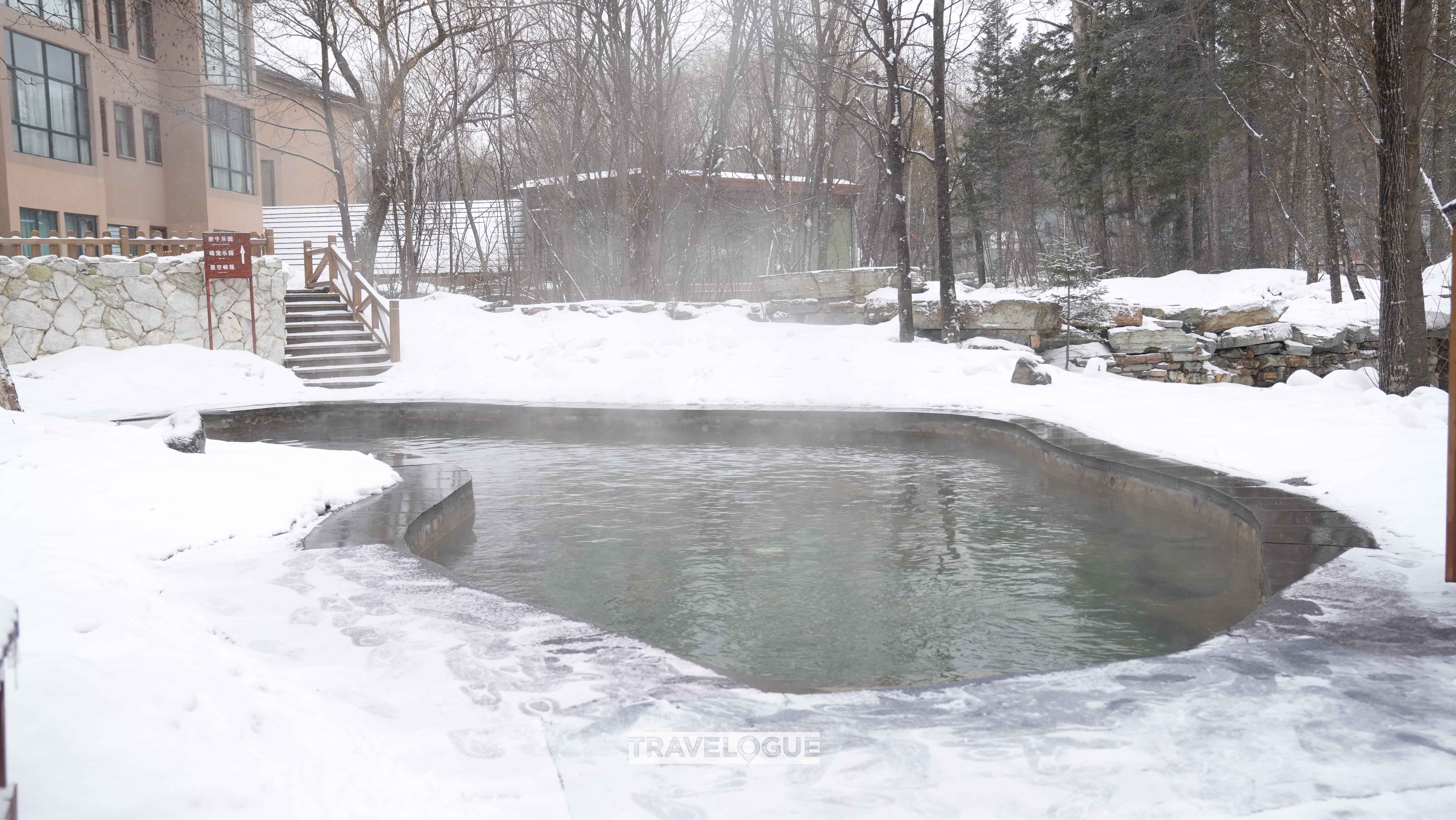 A hot spring resort is pictured on Changbai Mountain, northeast China's Jilin Province. /CGTN