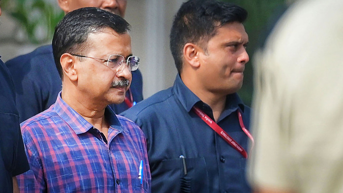 Delhi Chief Minister Arvind Kejriwal leaves Rouse Avenue Court after appearing in a liquor case in New Delhi, India, March 28, 2024. /CFP