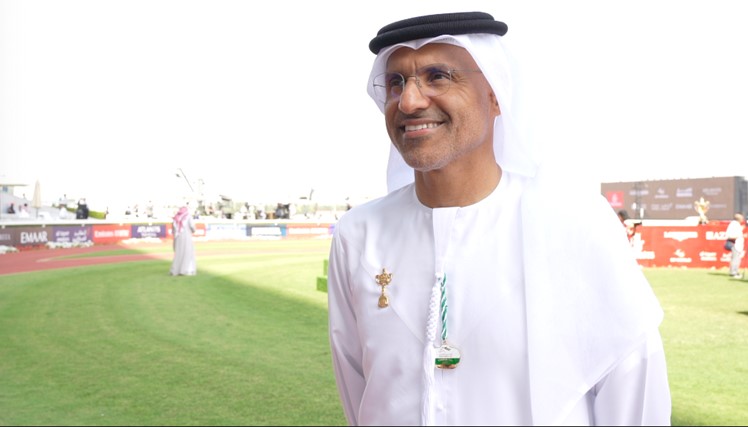 Executive Director of Dubai Racing Club Mohammed Essa Al Adhab during an interview at Meydan Racecourse in Dubai, the UAE, March 30, 2024. /CGTN