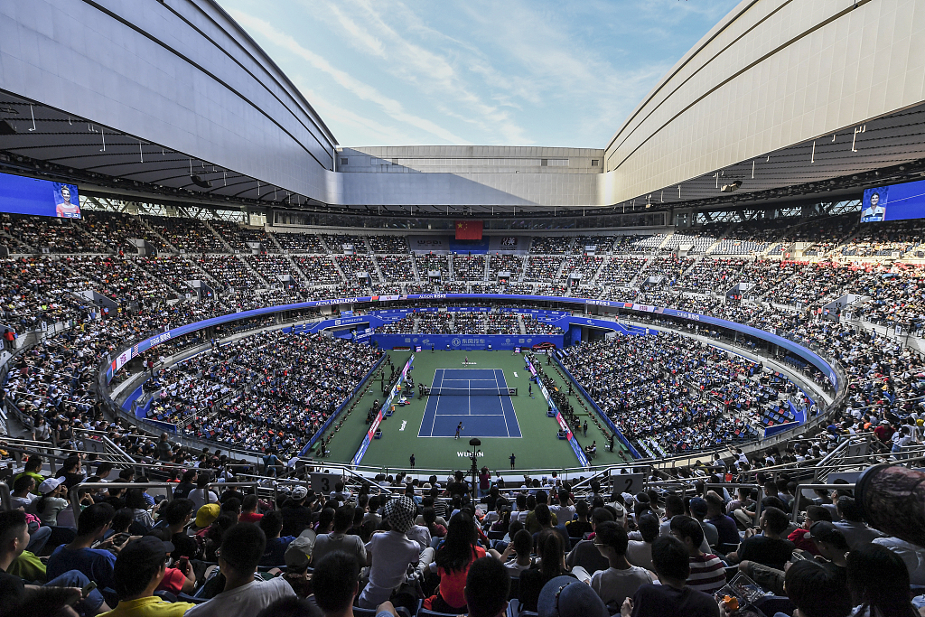 An inside view of the Optics Valley International Tennis Center in Wuhan, Hubei Province, China. /CFP