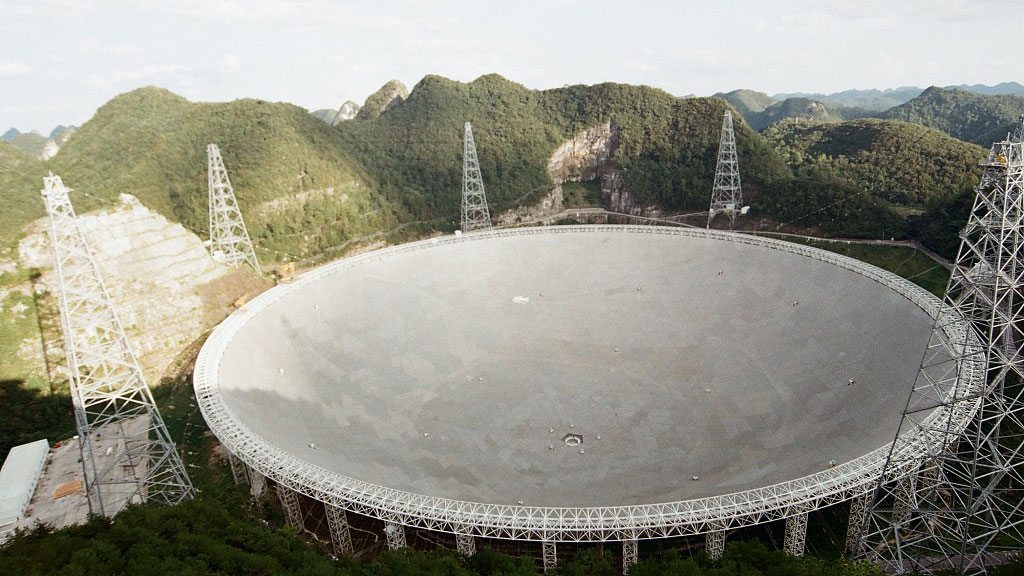 The Five-hundred-meter Aperture Spherical Radio Telescope (FAST) in southwest China's Guizhou Province, October 1, 2023. /CFP