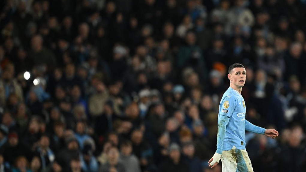 Phil Foden scored a hat-trick for Manchester City in their Premier League clash against Aston Villa in Manchester, UK, April 3, 2024. /CFP