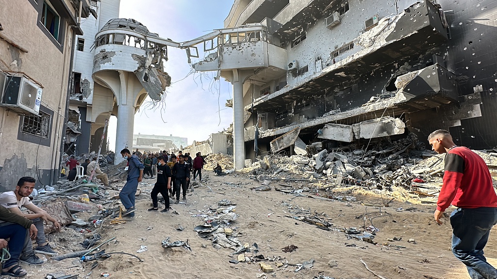 A view of the area where al-Shifa Hospital stood in Gaza , April 01, 2024. /CFP