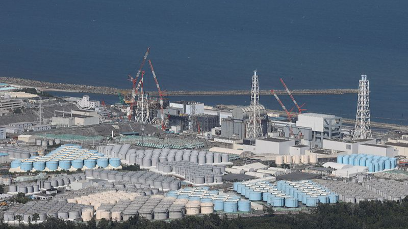 This aerial picture shows storage tanks used for storing treated water at TEPCO's crippled Fukushima Daiichi Nuclear Power Plant in Fukushima Prefecture, Japan, August 24, 2023. /CFP