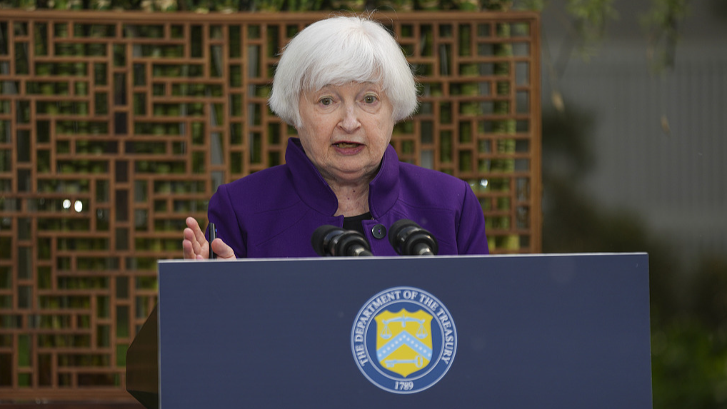 U.S. Treasury Secretary Janet Yellen speaks during a press conference in Beijing, China, on April 8, 2024. /CFP