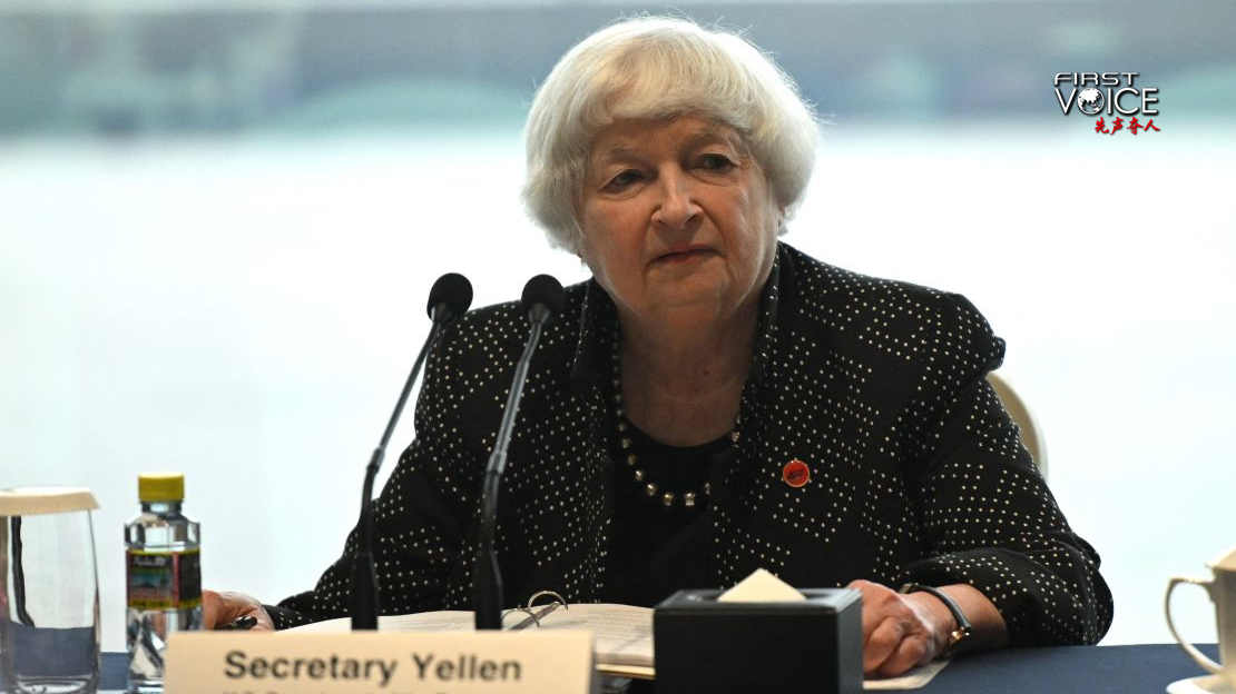 Yellen attends a roundtable with American business leaders in Guangzhou, south China's Guangdong Province, April 5, 2024. /Getty