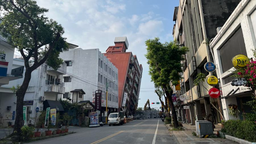 A street view of Hualien after a magnitude-7.3 earthquake in southeast China's Taiwan, April 4, 2024. /Xinhua