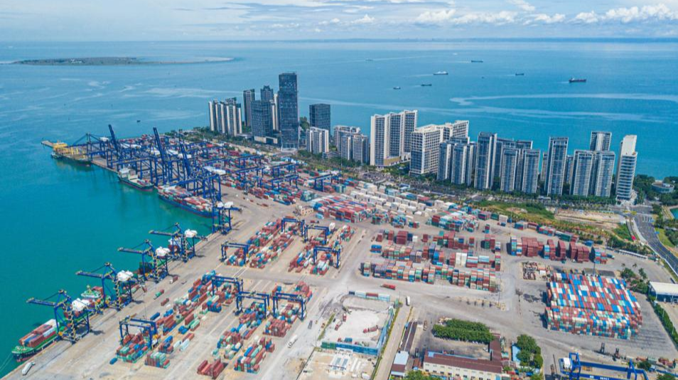 A view of the container terminal of Haikou Port in Haikou, south China's Hainan Province, September 12, 2023. /Xinhua
