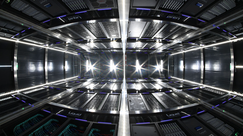 An inside view of the Hefei Advanced Computing Center, July 30, 2021. /CFP