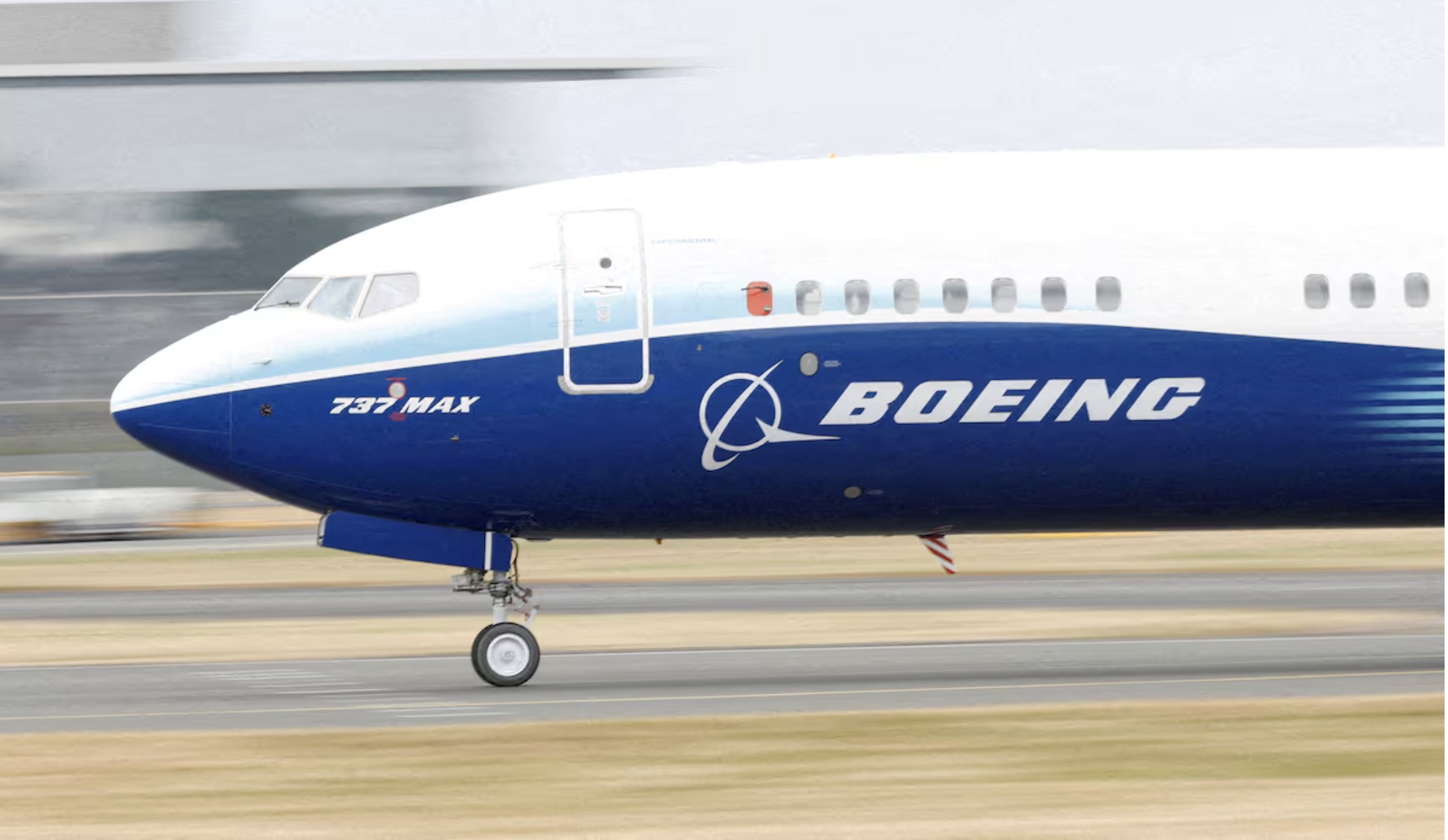 A Boeing 737 Max aircraft during a display at the Farnborough International Airshow, Farnborough, Britain. /Reuters