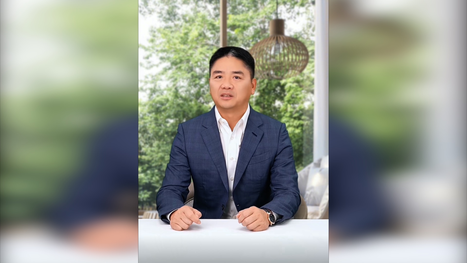The AI clone of Liu Qiangdong, chairman and CEO of JD.com, is seen in a video published on the company's official WeChat account, April 15, 2024. /WeChat