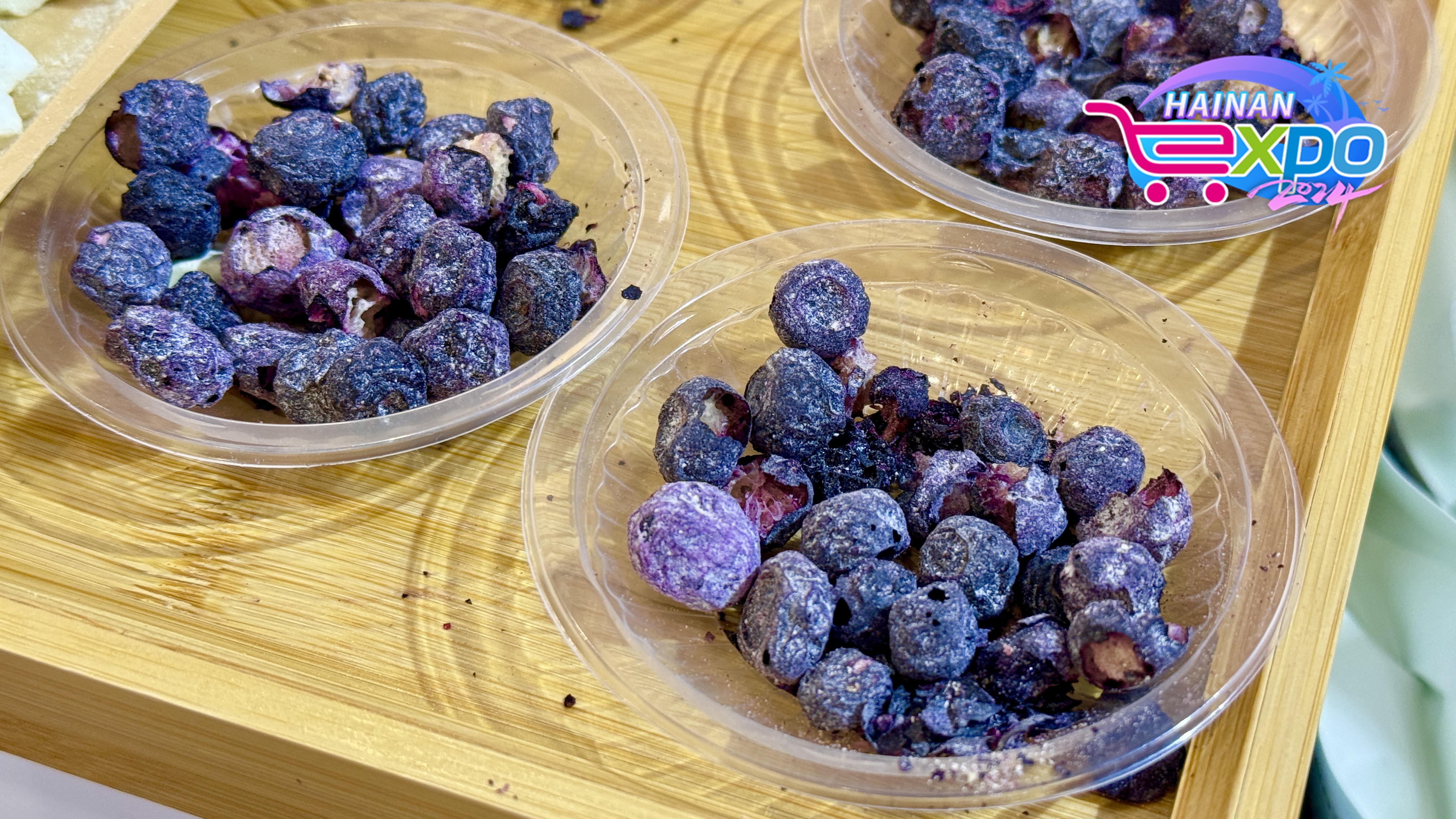 Dried blueberries are seen at the fourth China International Consumer Products Expo, Haikou City, south China's Hainan Province, April 15, 2024. Guo Meiping/CGTN