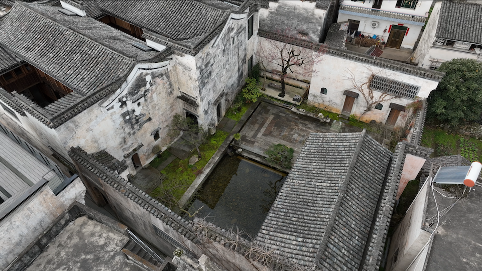An aerial view of Huizhou's traditional dwellings in the city of Huangshan /CGTN