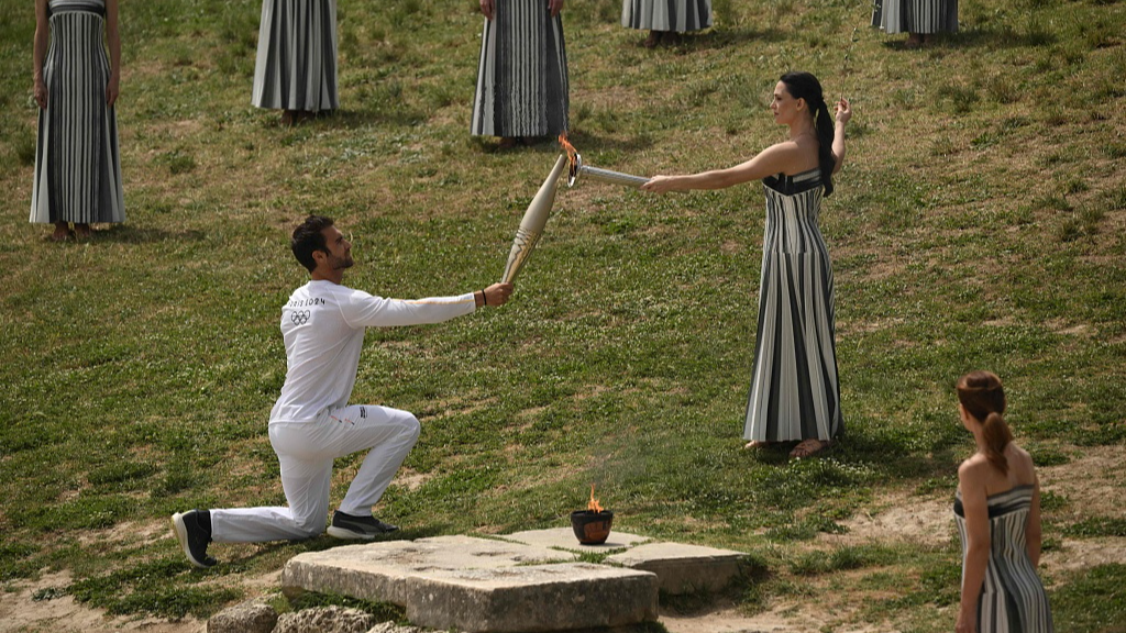 'Paris Time' begins as first Olympic torch lit for 2024 Olympic Games