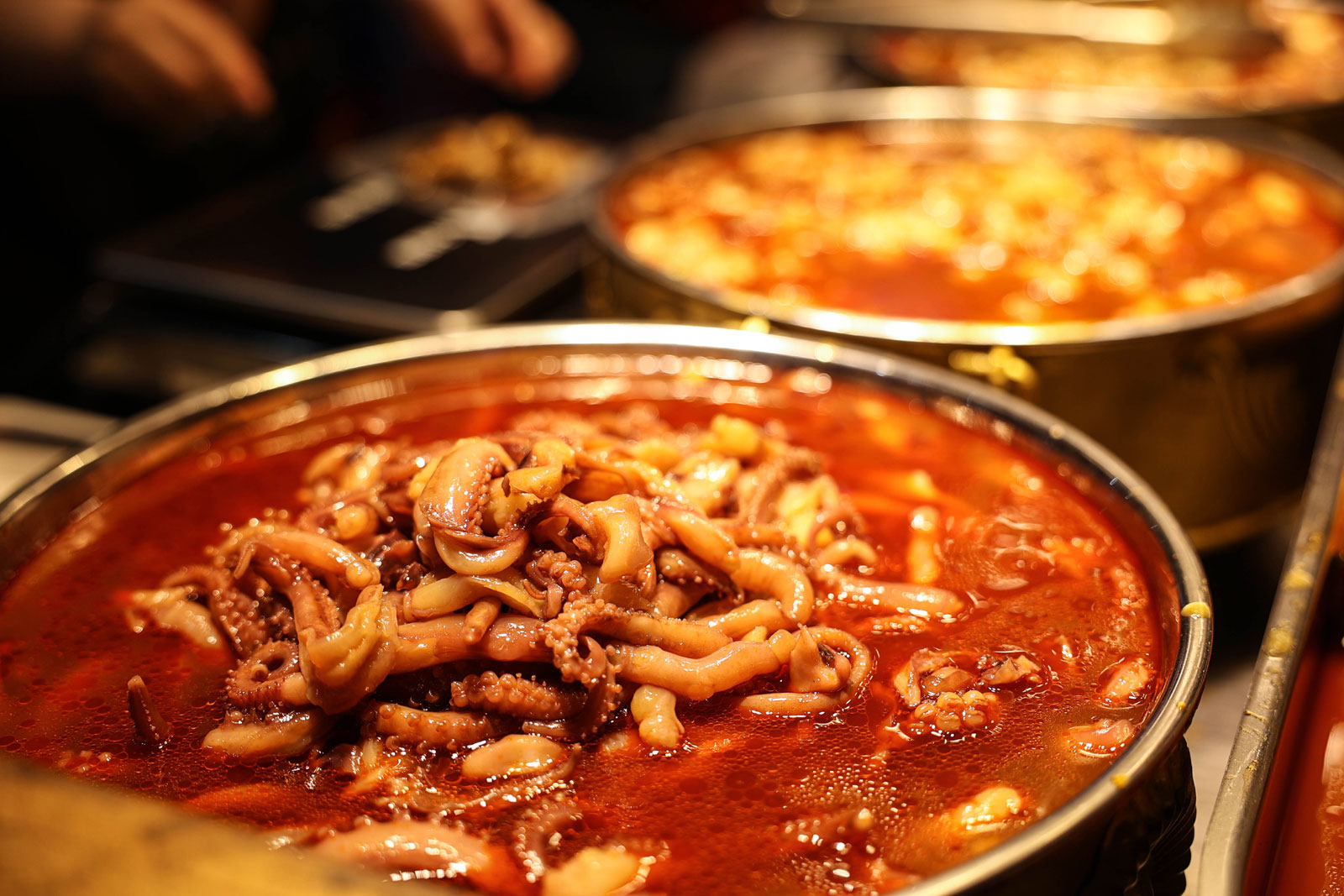 A type of snack made from squid is on display at the night market at the Zhengding International Small Commodities Market in Hebei Province on April 14, 2024. /IC