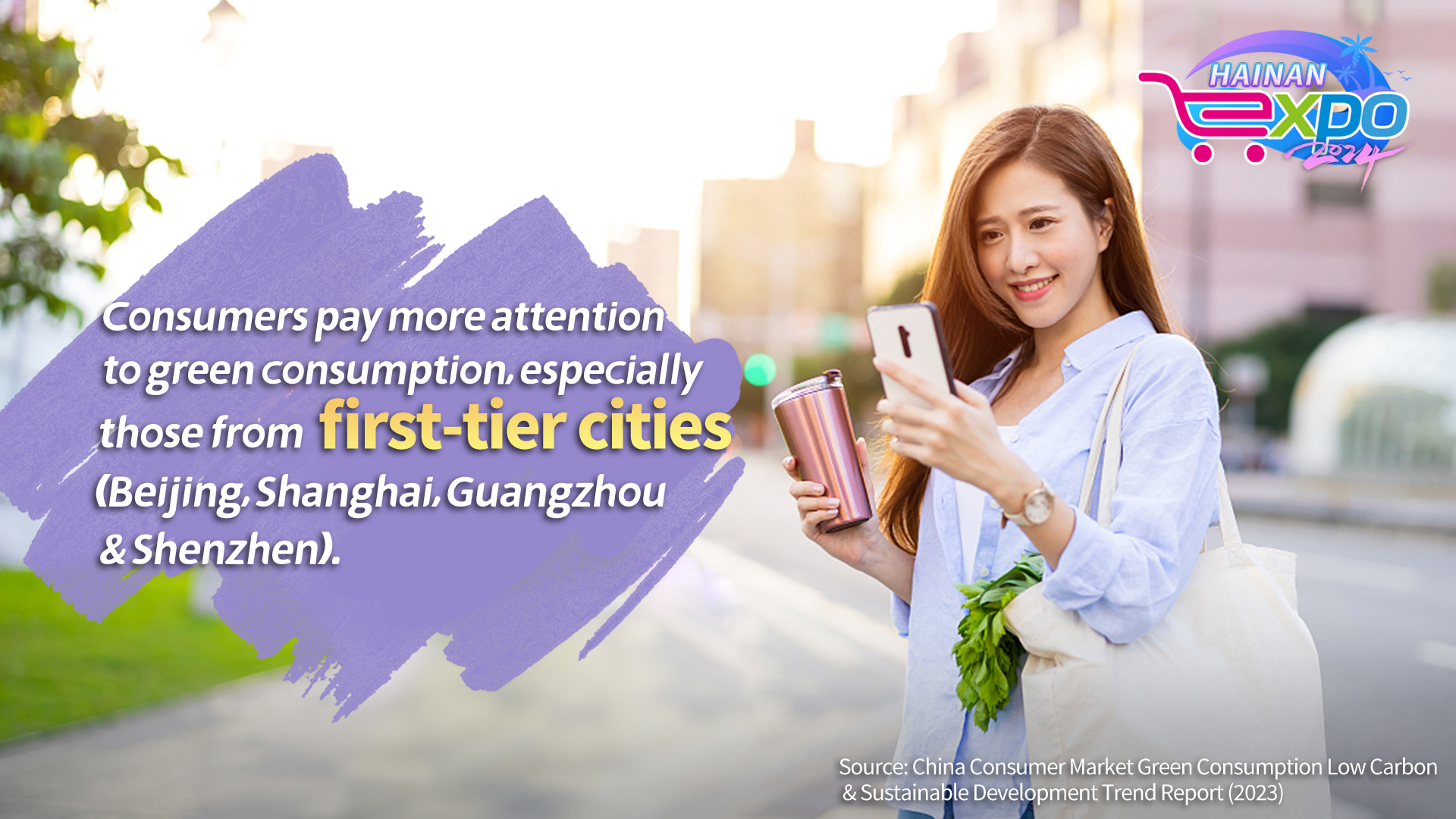 For consumers, especially those in first-tier cities of China (Beijing, Shanghai, Guangzhou and Shenzhen), they pay the highest attention to low-carbon consumption. /Designed by CGTN's Zhu Shangfan