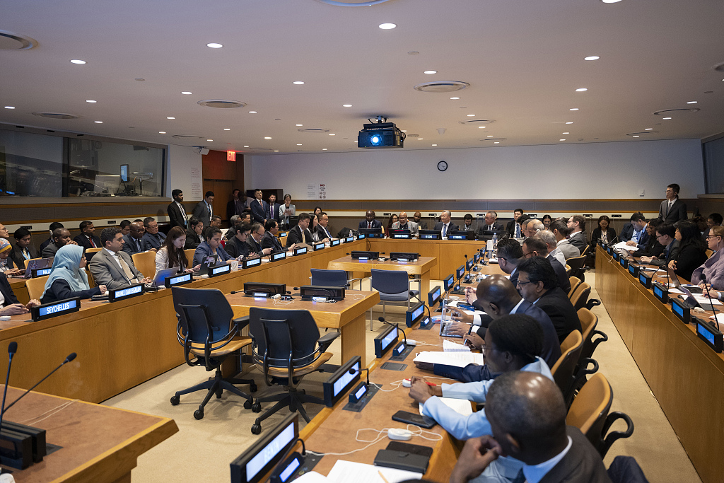 A high-level meeting of the Group of Friends of the GDI is held at the UN Headquarters in New York, U.S., April 17, 2024. /CFP