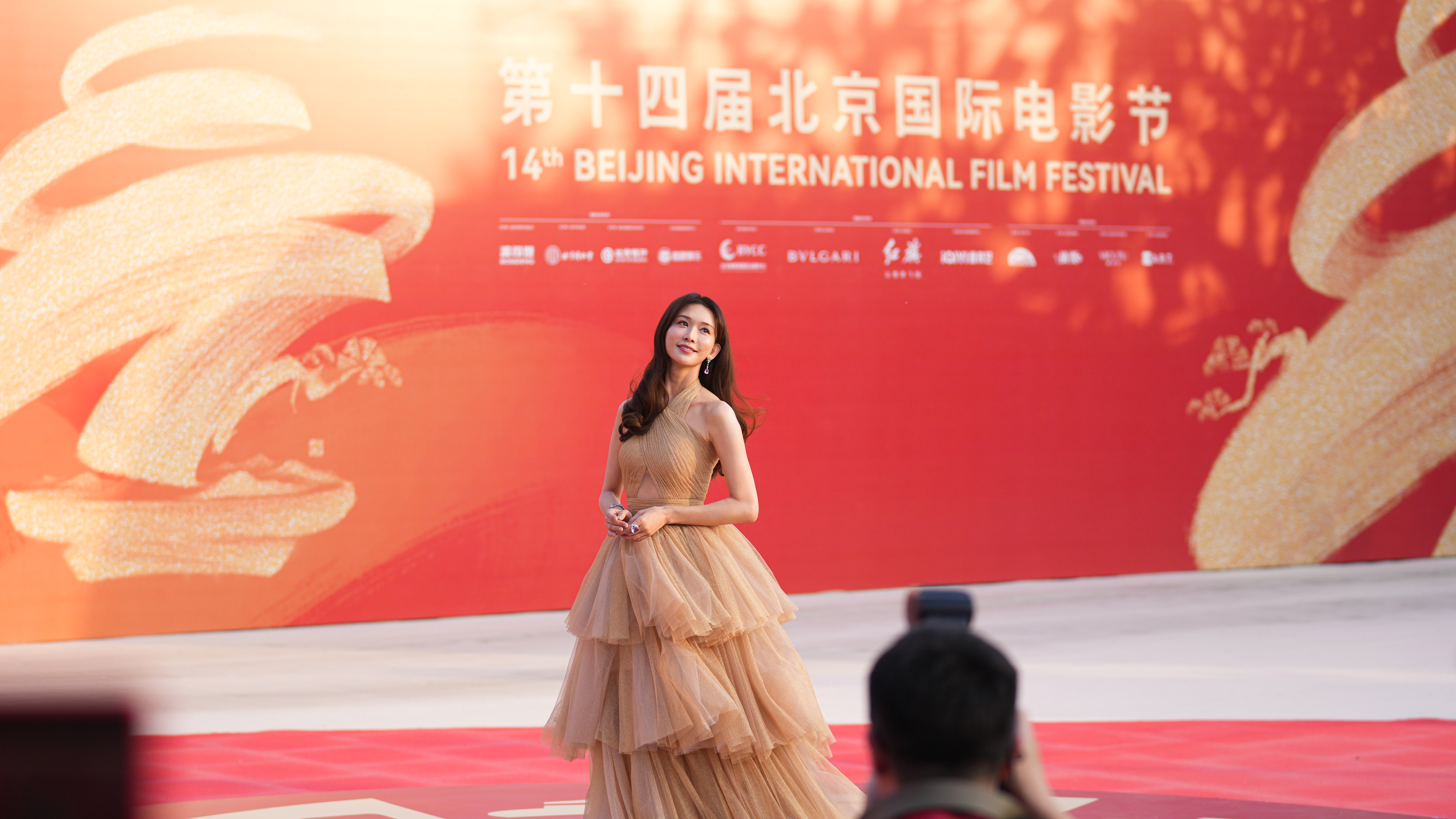 Actress Lin Zhiling on the red carpet at the opening ceremony of the 14th Beijing International Film Festival in Beijing, April 18, 2024. Chen Bo/CGTN
