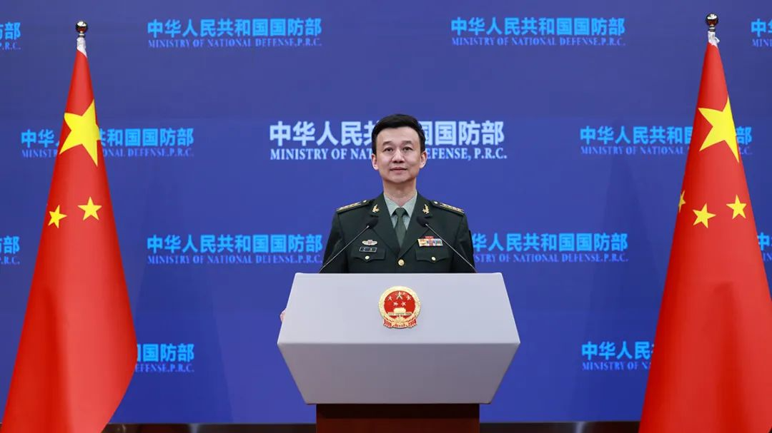 Wu Qian, a spokesperson for the Chinese Ministry of National Defense, speaks at a press conference in Beijing, China, April 19, 2024. /Chinese Ministry of National Defense