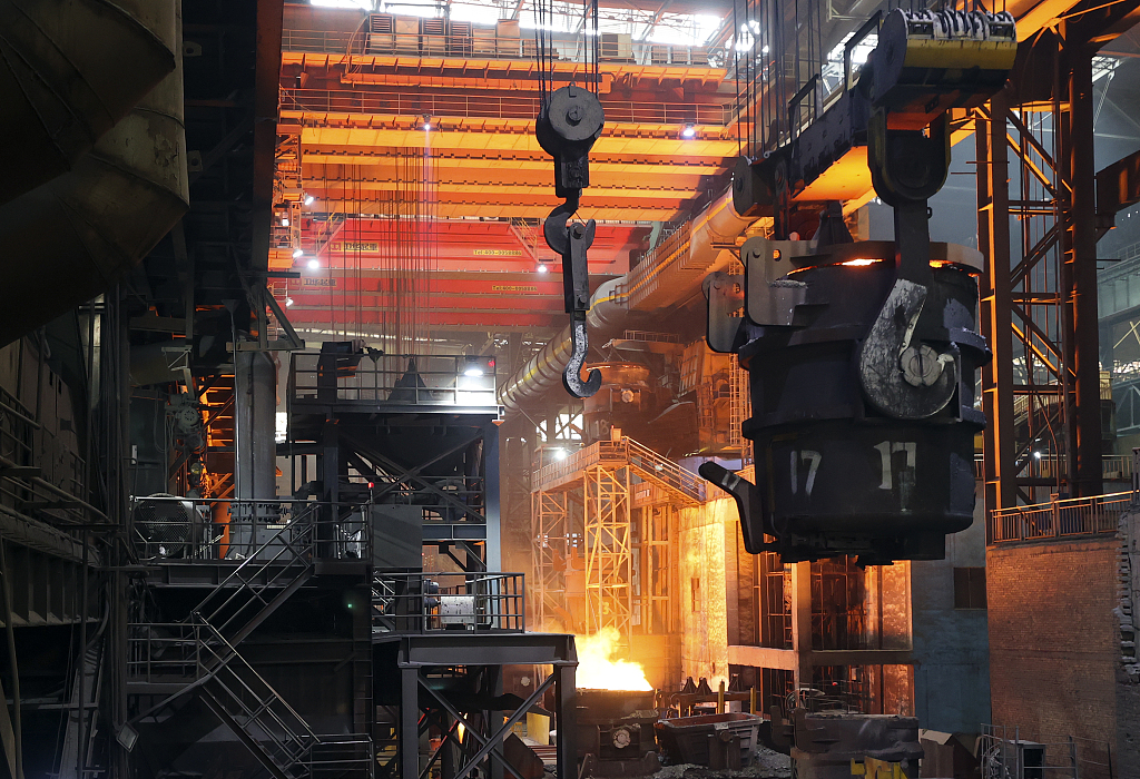 A view of a steel production plant in Jiujiang, east China's Jiangxi Province, April 17, 2024. /CFP