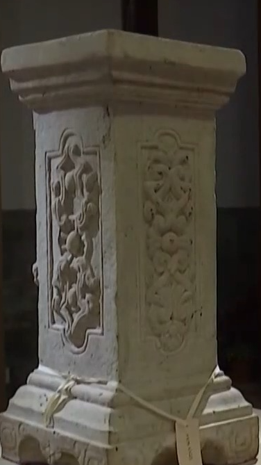 One of the seven white marble pillars lost by the Old Summer Palace. The pillars were returned to China from March to June 2023, and exhibited at the Old Summer Palace in Beijing on October 13 the same year. /CMG