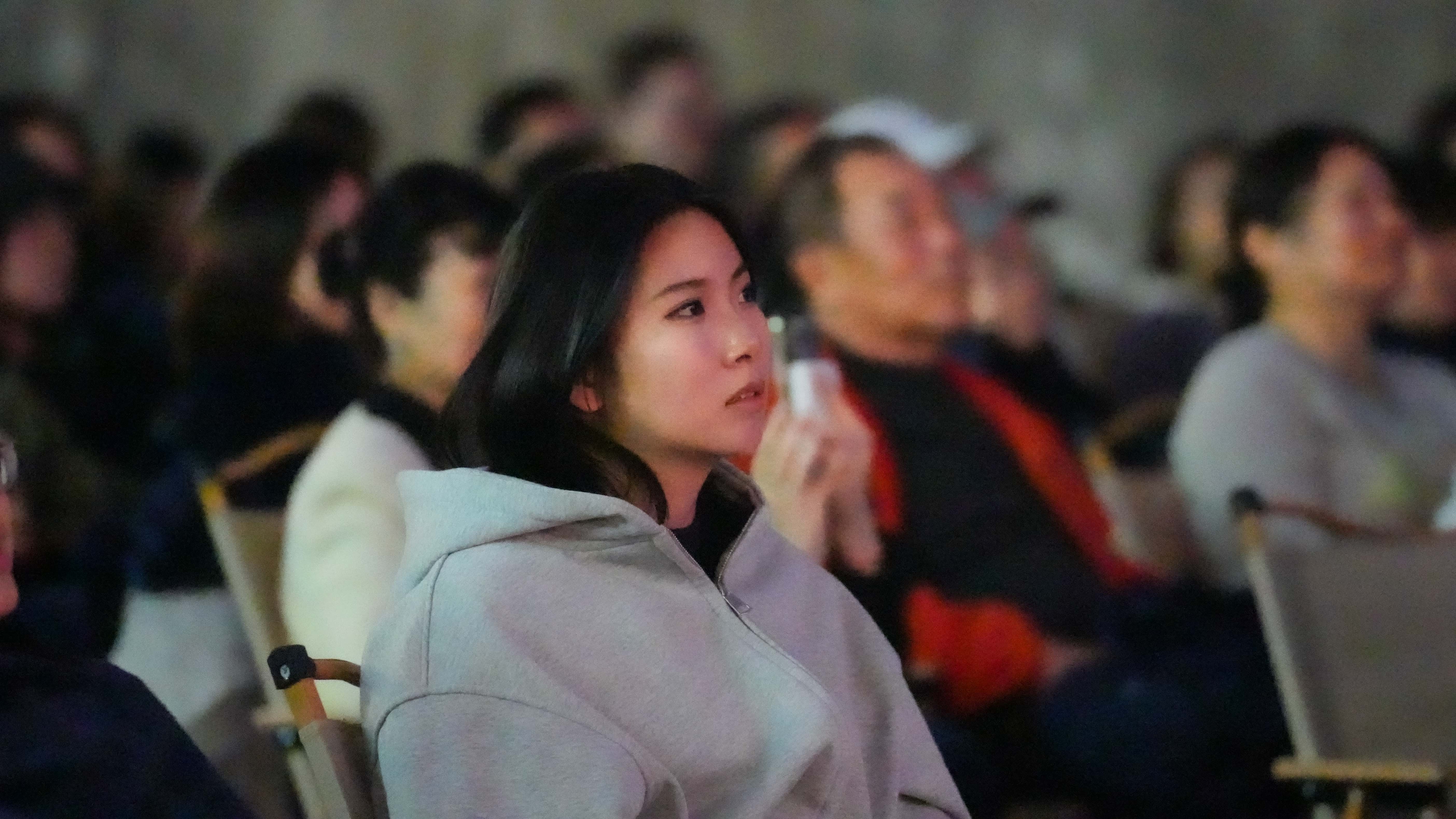 Film lovers participate outdoor movie screening at The Station in Beijing, April 19, 2024. Chen Bo/CGTN