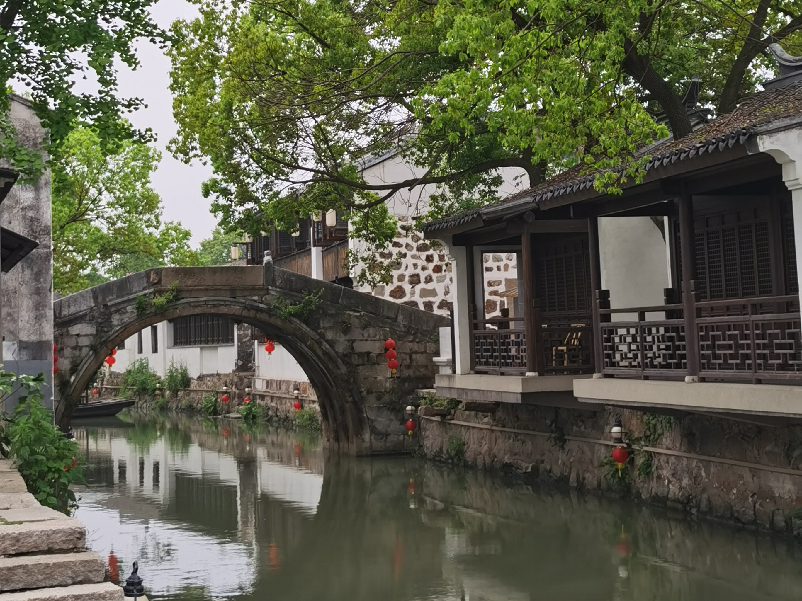A view of Jiaoxi Town, Changzhou City, east China's Jiangsu Province, April 21, 2024. Du Junzhi/CGTN