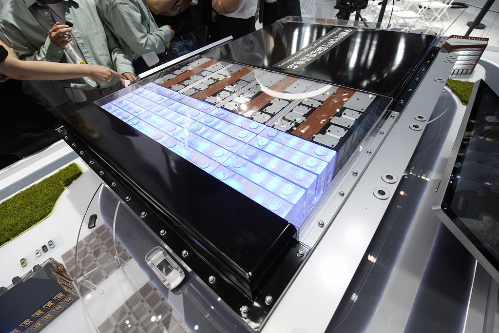 A Contemporary Amperex Technology Co., Limited (CATL) battery model on display during the Beijing Auto Show in Beijing, China, April 25, 2024. /CFP