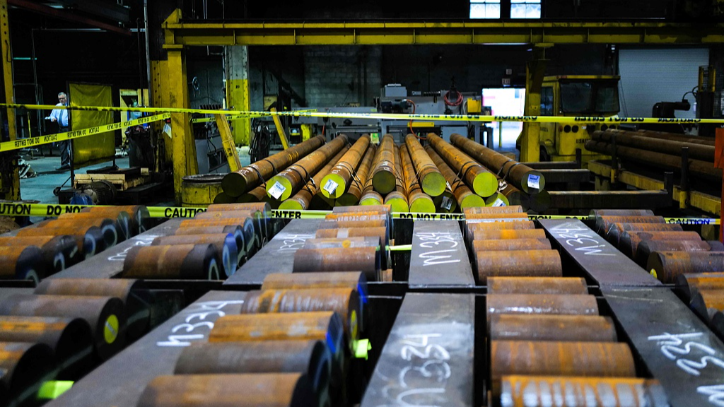Steel billets for the manufacturing of 155 mm caliber shells are pictured at Scranton Army Ammunition Plant (SCAAP) in Scranton, Pennsylvania, U.S. April 16, 2024. /CFP  