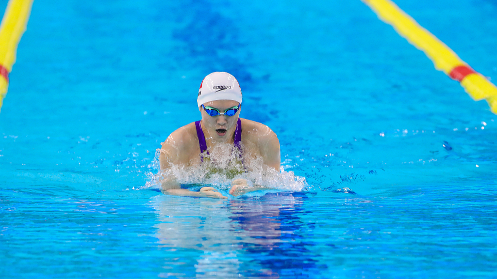 Ye Shiwen won the women's 200m breaststroke at China's national swimming championships in Shenzhen, south China's Guangdong Province, April 24, 2024. /CFP