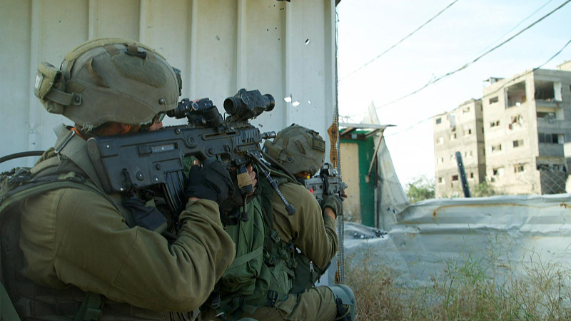 Israeli soldiers operating in the Gaza Strip amid continuing battles between Israel and the Palestinian group Hamas, April 22, 2024. /CFP