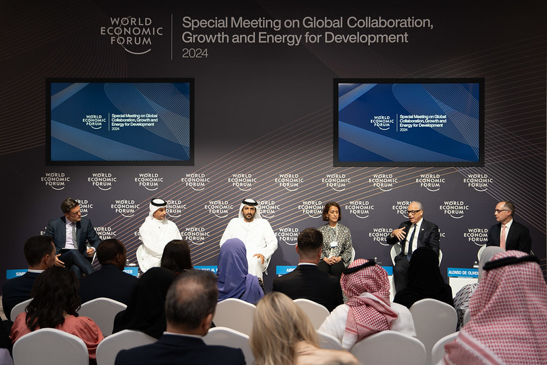 Jerry Inzerillo, Group CEO of Diriyah Gate Development Authority attends a panel discussion at the World Economic Forum Special Meeting on Global Collaboration, April 28. /WEF Photo