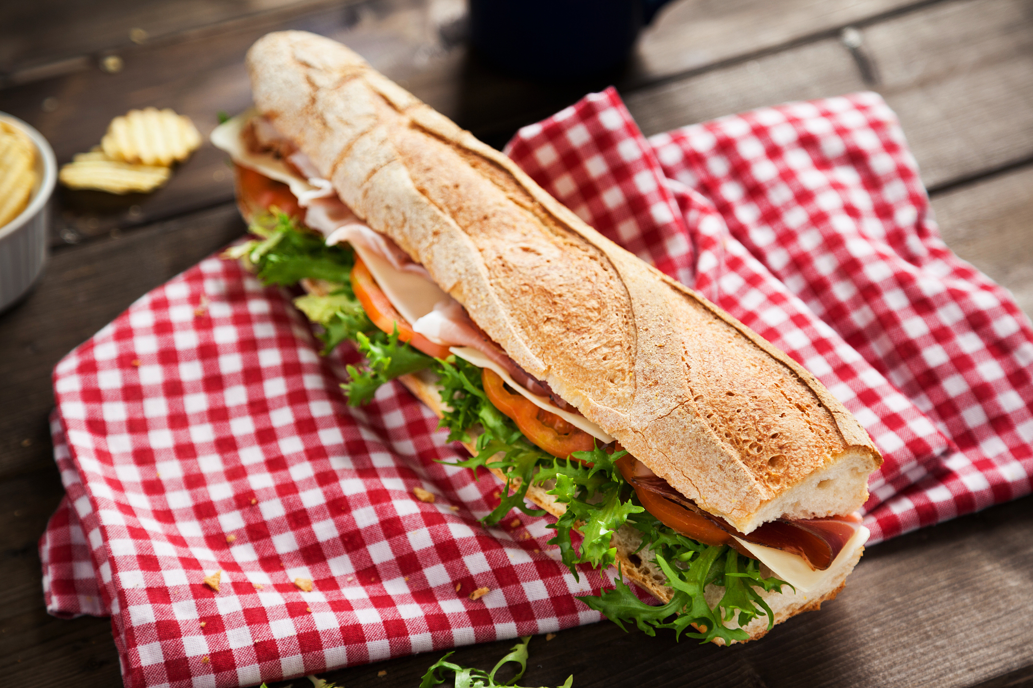 A file photo shows a baguette sandwich, a popular snack in France. /CFP  