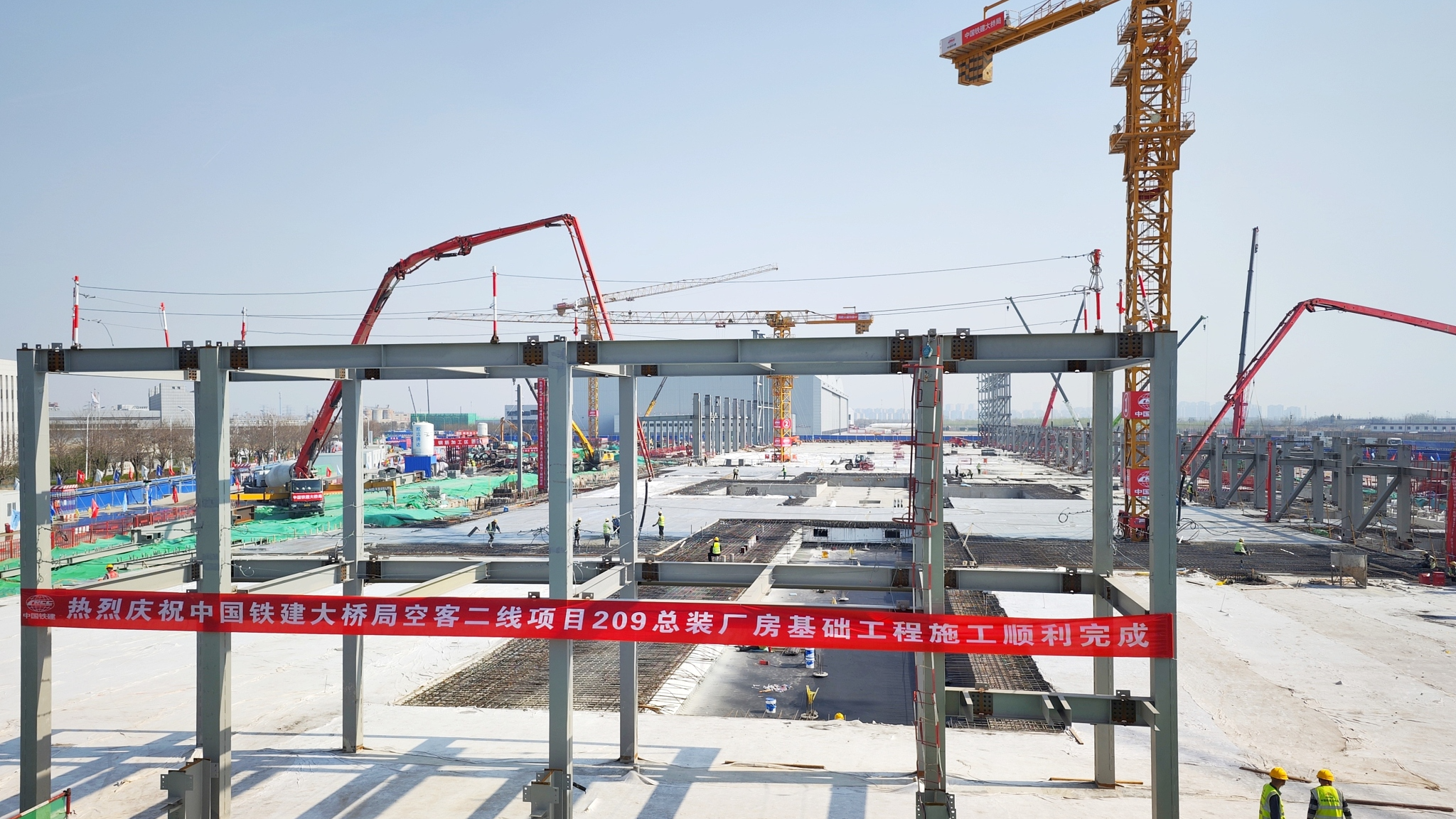 An assembly line for the Airbus A320 family of jets under construction in north China's Tianjin Municipality, March 31, 2024. /CFP
