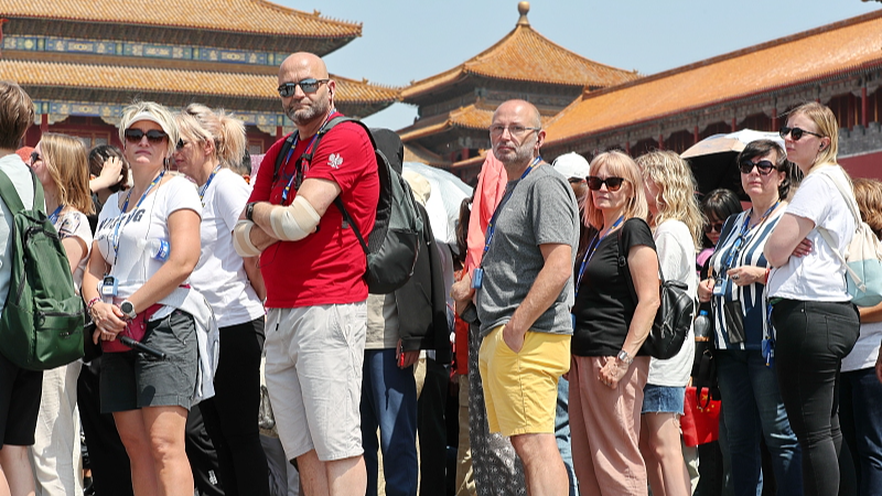 Visitors lining up at the Forbidden City, Beijing, China, May 2, 2024. /CFP